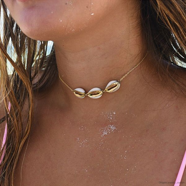 

White Alloy Shell Necklace Women's European And American Fashion Explosion Models Beach Seaside Jewelry Party Gifts