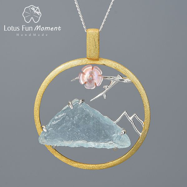 

lotus fun moment natural raw stone the aroma of flower pendant without necklace real 925 sterling silver designer fine jewelry