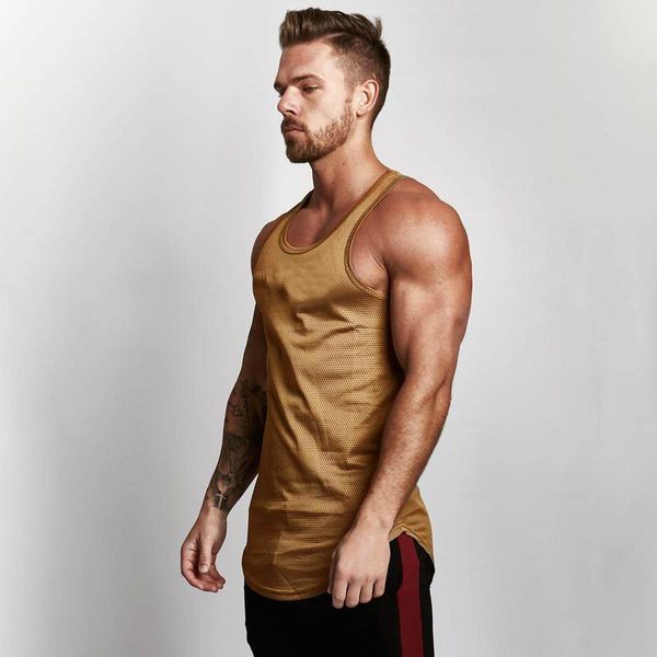 

wholesale mesh tank fitness clothing 2019 summer muscle vest gyms stringer tankbodybuiding sleeveless shirt, White;black