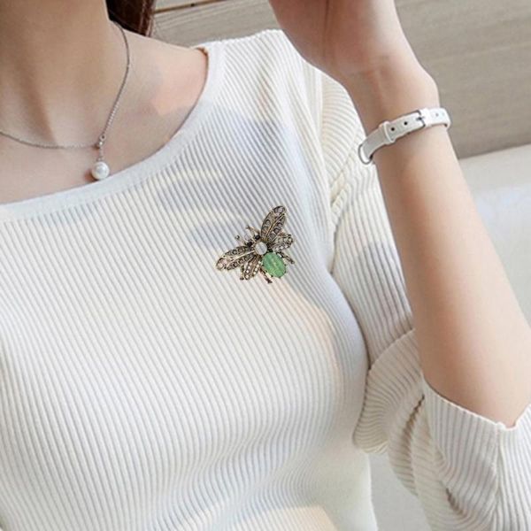 

brooch glass bee brooch rhinestone retro crystal fashion popular elegant ladies crystal women's jewelry gifts, Gray