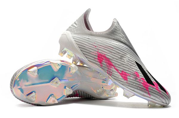 

new x 19.1 fg mens soccer shoes with shoelace cleats chaussures crampons de football boots x19+ scarpe da calcio, Black