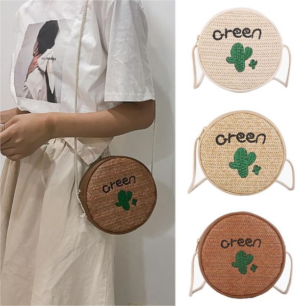 

солома плетение сумка женщина малая круглых сумки плеча ourdoor цепь crossbody пляжные сумки лето zipper сумка мода
