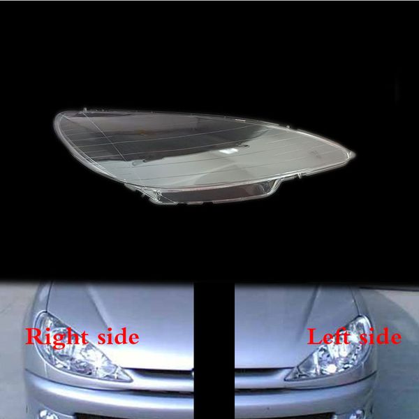 

for 206 hatchback front headlamps transparent lampshades lamp shell masks headlights cover lens headlight glass