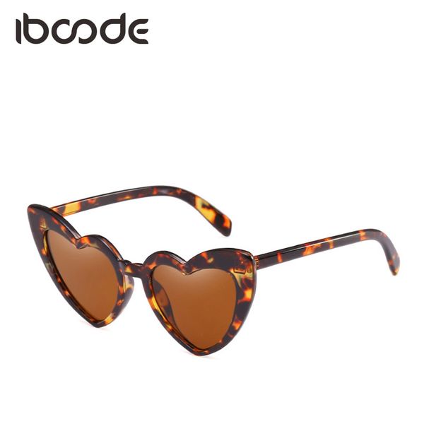 

iboode brand designer for women sunglasses heart design harajuku style personalized shades ladies fashion trendy eyewear uv400, White;black