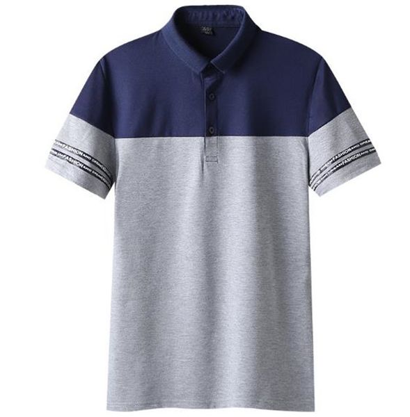 

POLO Mens Tshirts Short Slim Fit Sleeved Patchwork Letter Printed Tees Mens Lapel Tops Summer Male Clothing
