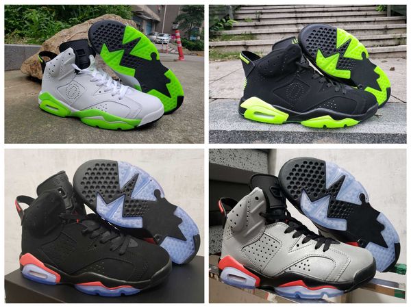 

2019 6 pe oregon ducks wings man basketball shoes jumpducks 6s apple green white player exclusive custom mens sport shoe size7~13