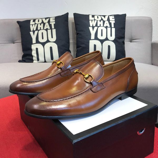 

new arrival leather loafer with gg web mens shoes fast delivery comfortable slip-on shoes plus size style men shoes chaussures pour hommes, Black