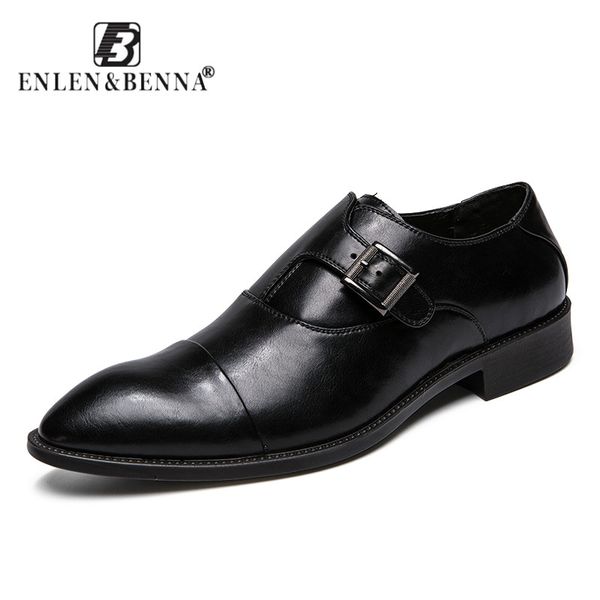 

2019 new men leather shoes flat classic men business dress shoes leather italian formal round toe oxford plus size 38-47, Black