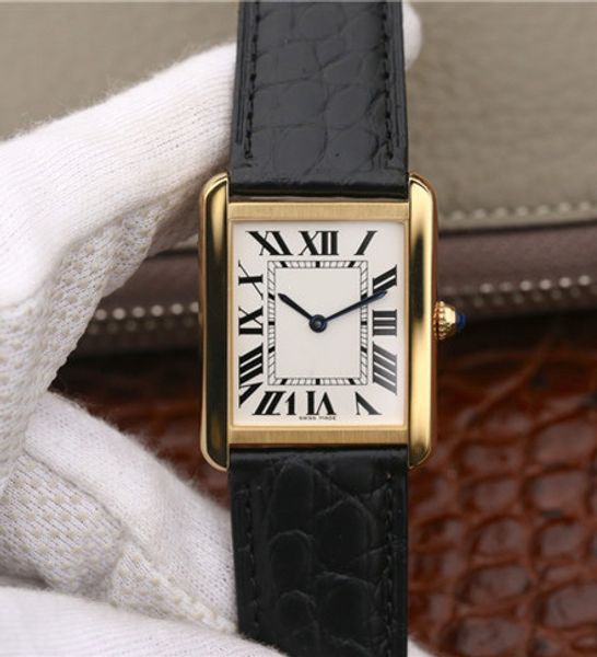 

New brand w5200004 quartz ilver dial yellow gold black leather tainle teel watch orologio di lu o reloj de lujo high quality