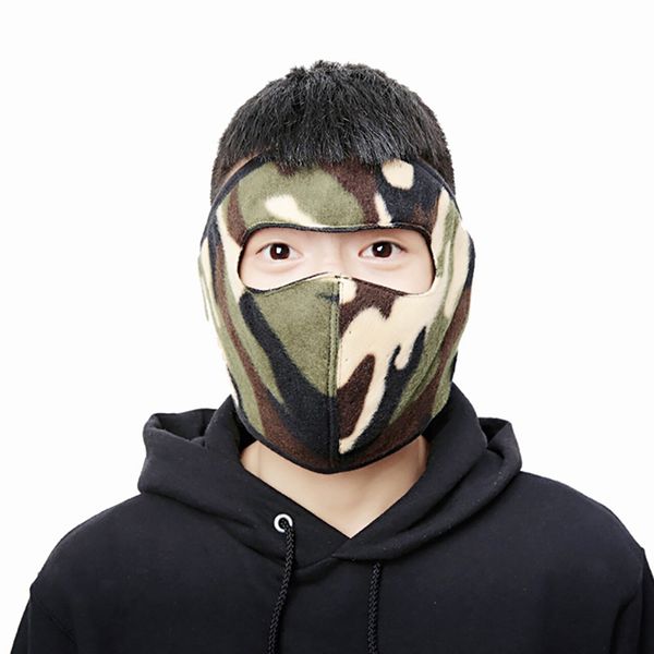 

2 in 1 winter outdoor dustproof durable warm riding ski protective face mask practical cycling full face mask with earflap, Black