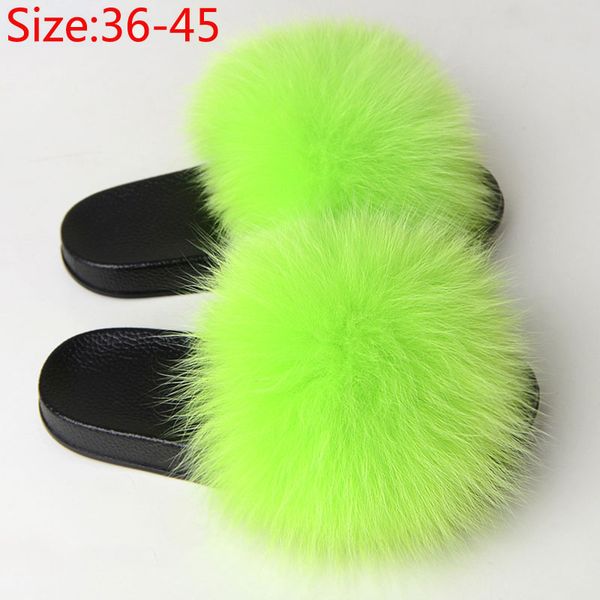 

women fur fluffy flat home slippers female furry plush hair slides ladies winter warm casual house shoes fashion plus size, Black