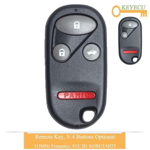 

keyecu remote control car key for accord ex ex-l 1998 1999 2000 2001 2002, fob 3 / 4 button - 315mhz - fcc id: kobutah2t