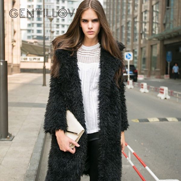 

2019 new women faux fur coat plus size jacket thicken winter long coat ladies fashion teddy oversided outwear streetwear, Black
