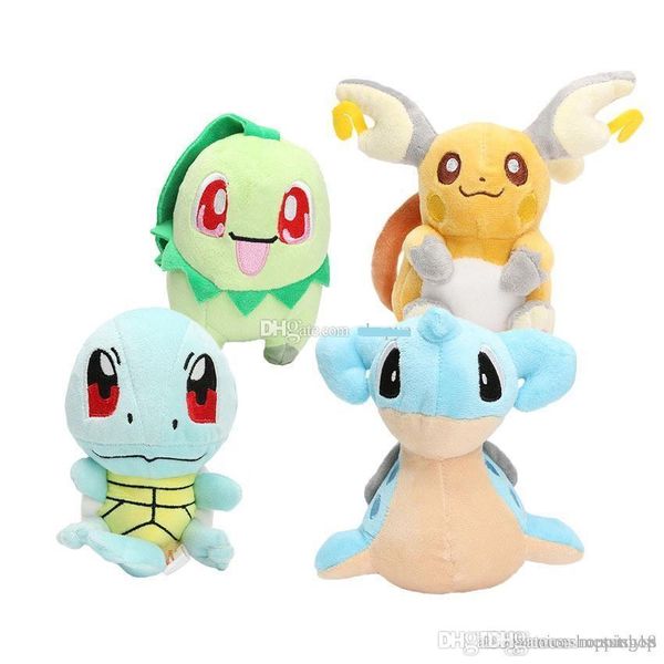 

sell new 4 styles plush toys lapras chikorita squirtle raichu pikachu plush doll stuffed toys for child gifts 13-15cm