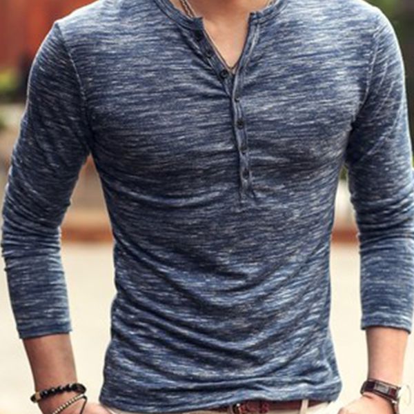 

men henley shirt 2019 new tee long sleeve stylish slim fit t-shirt button up v neck casual men t shirts outwears, White;black