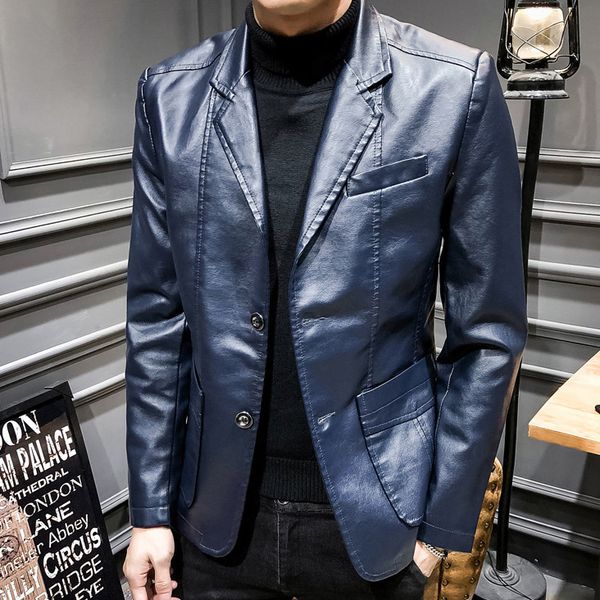 

mens fashion locomotive slim leather jacket male streetwear solid color mens designer autumn jackets cool wholesale clothing, Black;brown