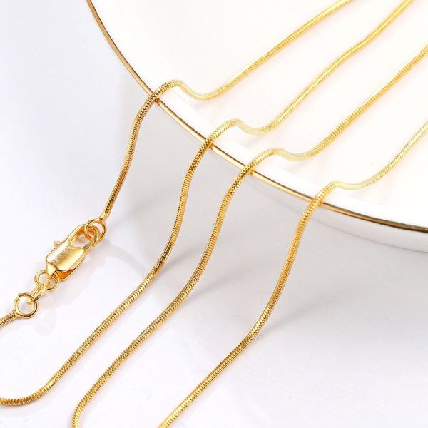 

mxgxfam 16/18/20/22/24/26/28/30 inches 24 k pure gold color tiny snake chains for matching pendants, Silver