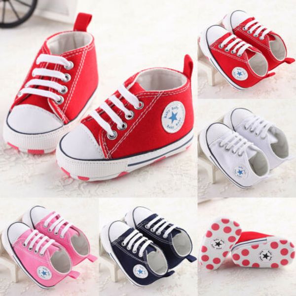 

infant toddler baby boys girls soft sole crib shoes sneaker newborn to 18 months