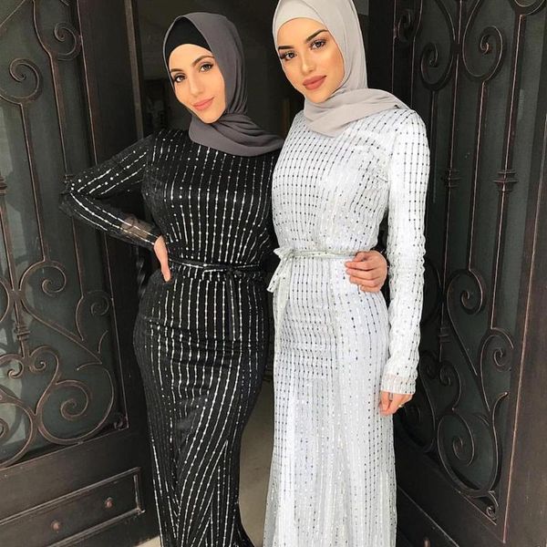 

elegant muslim sequins maxi dress beading abaya cardigan female kimono long robes jubah middle east ramadan eid arab islamic, Red