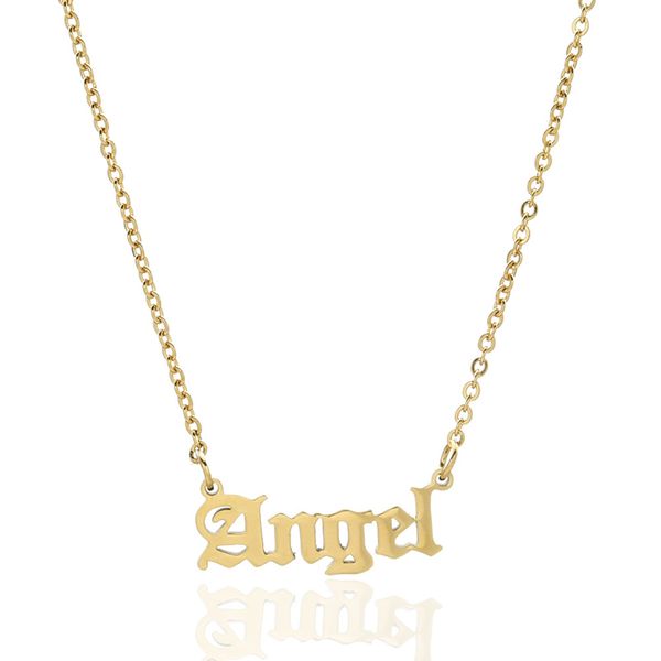

choker babygirl charm necklace for girl princess pendant necklaces stainless steel jewelry gold ketting babygirl collar gift, Silver