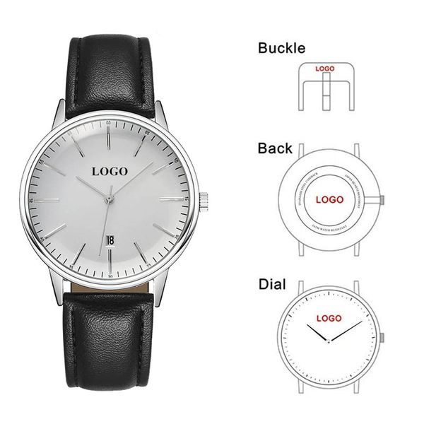

cl046 custom watch men private label watches your company name oem wrist watches, Slivery;brown