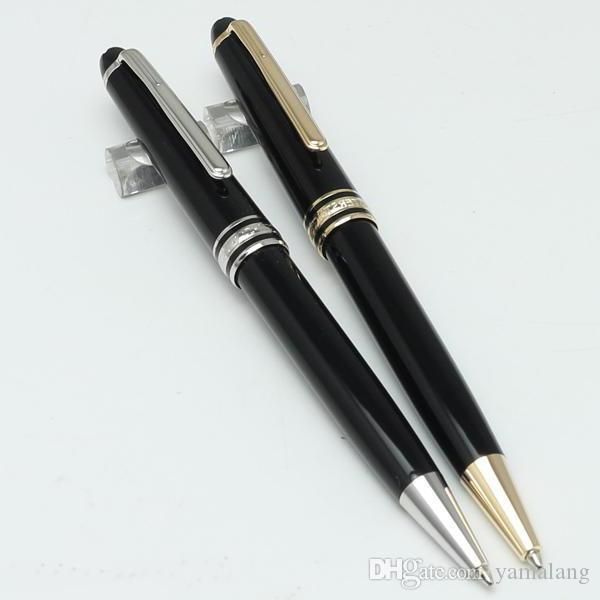 

luxury meister 163 black resin ballpoint pen school office stationery luxury writing black refill pens for business gift, Blue;orange
