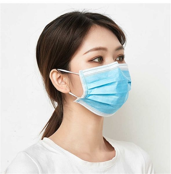 

in stock dust proof face mask blue masks 3 layer filter dustproof non woven faface mask blue masks kf94 pm2.5 mask