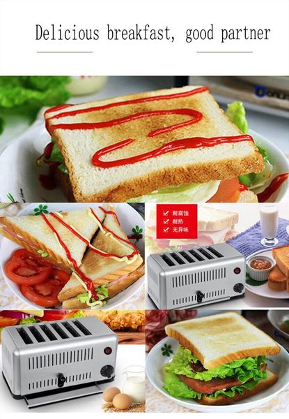 

commercial full automatic 4 slice toaster 6 slices toaster bread toast machine for breakfast