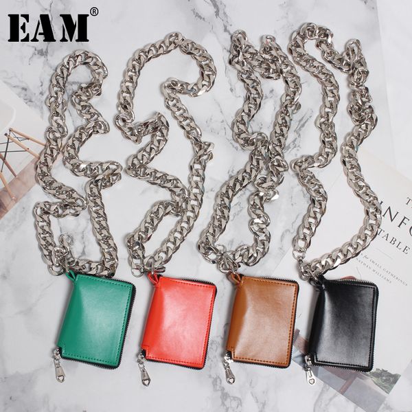 

eam] 2019 new spring summer pu leather mini-bag chain split joint personality women accessories fashion tide all-match jw295, Black;brown