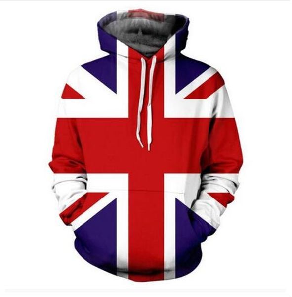 

new fashion men/women couples union jack funny 3d sweatshirts hoodies autumn winter casual print hooded pullovers hp055, Black