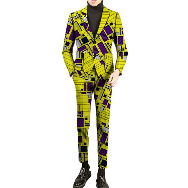 

new fashion african clothes men's suits dashiki man printed pant suits for wedding nigerian formal traditional clothing, White;black