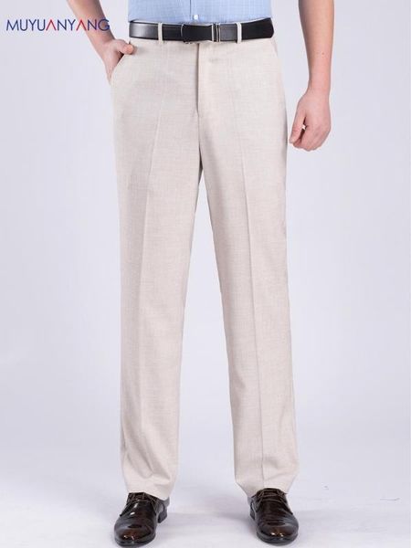 

mens silk new summer men's suit anti-wrinkle long trousers for male thin dress pants, White;black