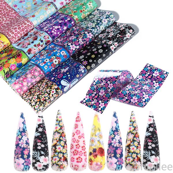 

16pcs/lot slider nail foils mix flower nail art sticker holographic starry paper foil nail gel transfer full wrap decorations, Black