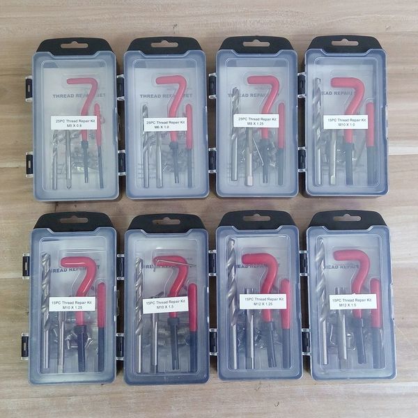 

7 kinds of recoil thread inserts installation kit repair tool drill tap m5 m6 m8 m10 m12 sk1051