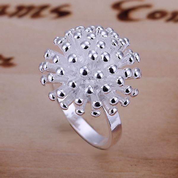 

925 серебряное кольцо кольца перста fine fashion cute fireworks кольцо ювелирных изделий женщин подарка, Golden;silver