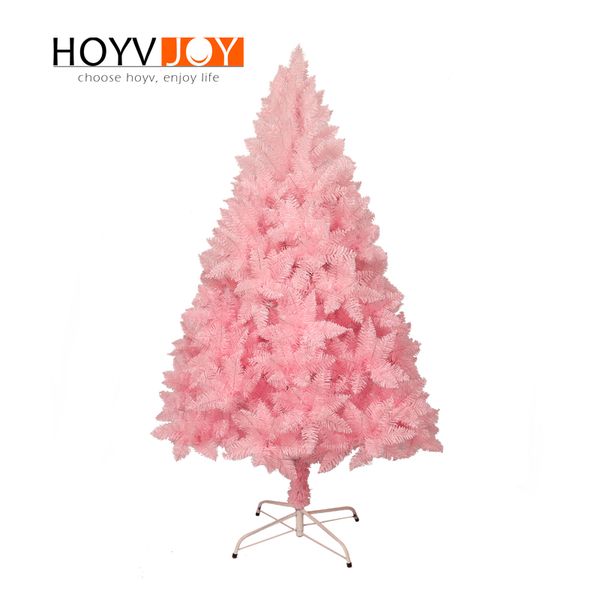 

hoyvjoy 120cm flocking pink christmas tree mini tree new year decorations with led light and small decorations wholesale custom