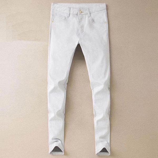 

19ss известный повседневный бренд дизайнеры дизайн белый тонкий модные джинсы мотоцикл брюки карандаш брюки мужчины и женщины, Blue