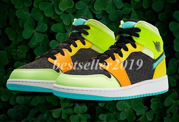 

2020 new 1 mid se gs basketball shoes women mens designer sneakers baskets 1s candy color reflective light trainers zapatillas