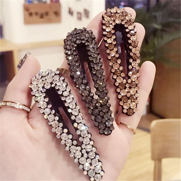 

1pc fashion korea water drop crystal rhinestones hair clips girls hairpins geometric hairgrip women barrette hair accessories