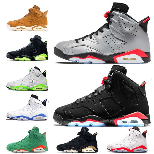 

2019 new 3m reflective infrared bred mens 6 6s basketball shoes oregon ducks pe tinker unc black cat retro mens trainers sport sneakers, White;red