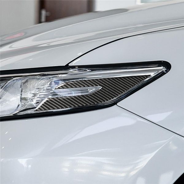 

carbon fiber headlights eyebrow eyelids stickers 2pcs for camry 8th 2018 2019