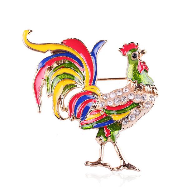 

brooch colorful animal cock brooch men and women general purpose pin, Gray