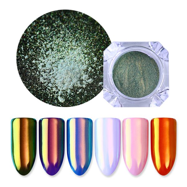 

1g 0.2g nail powder holographic sugar glitter powder ultra-thin mirror effect chrome pigment glitters dust nail art decoration, Silver;gold