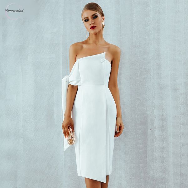 

celebrity party dress women 2019 summer vestidos casual white one shoulder elegant button tassels club dresses arrival, Black;gray