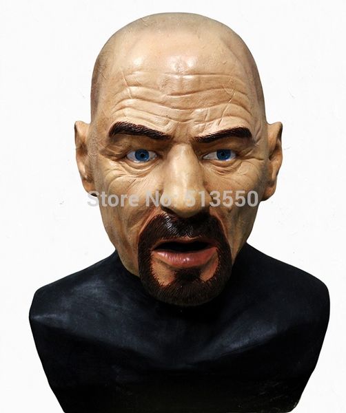 

latex breaking bad mask costume heisenberg mask for cosplay old man head face mask crossdress face cosplay fancy dress