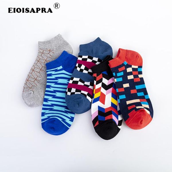 

spring summer cotton new product comfortable creative art funny socks happy harajuku hip hop geometric streets tide socks, Black