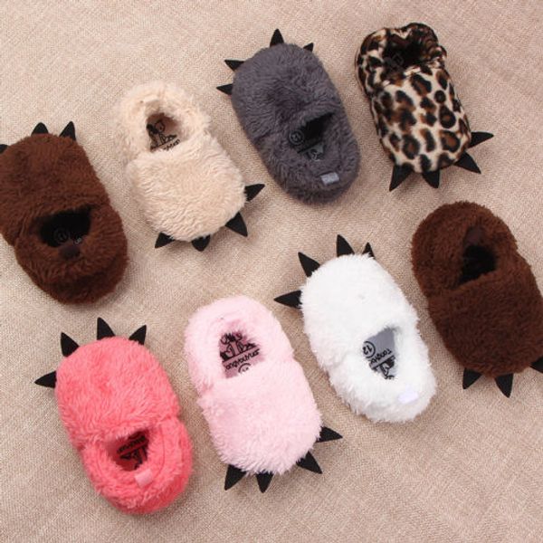 

infant toddler baby boy girl shoes winter wool slippers warm booties claw soft sole crib shoes prewalker cute