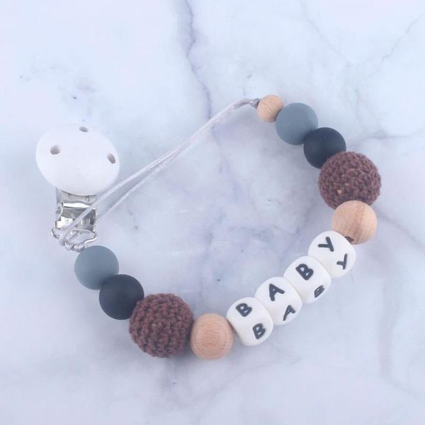 

baby teether pacifier clips for infant chew nipple anti-lost baby handmade silicone pacifier chains safe teething chain
