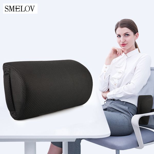 

semi-roll lumbar pillow cushion lumbar support for office chair back waist pain relief pillow car cushion bolsters