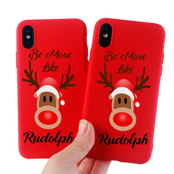 

mobile phone shell christmas cartoon elk silicone case cover for iphone11/6/7/8/xr/xs back protect rubber phone sjk10